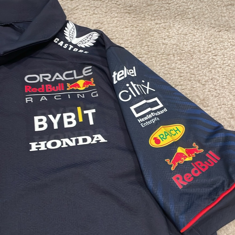 Castore ORACLE RED BULL RACING MENS POLO SHIRT - NIGHT SKY men size M NWT - Picture 4 of 6